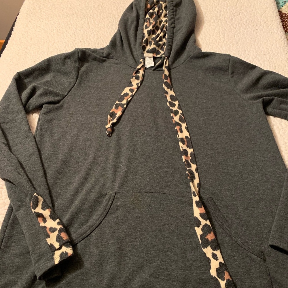 Charcoal Leopard Hoodie Mindy Maes Market